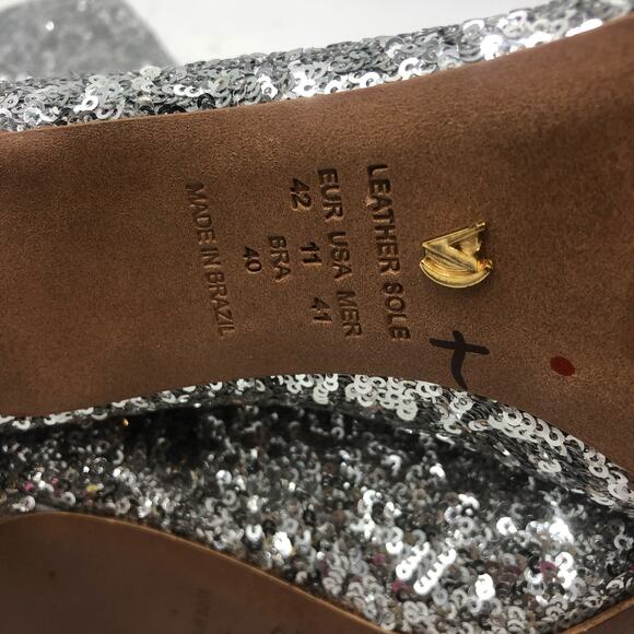 Free People Vicenza After Midnight Silver Knee High Heel Boots Size US 11 - Picture 7 of 8